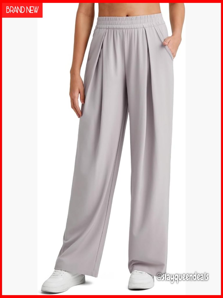Flowy Wide Leg Palazzo Pants With Front Pleats, Lightweight Travel Pants,